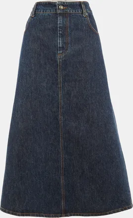 Sportmax Blue Denim Long Skirt