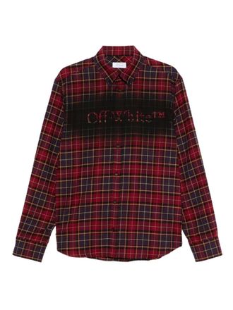 Off-white logo-print shirt - men - Fabric - 48 - Red