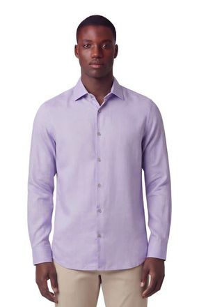 Lords of Harlech Linen Long Sleeve Shirt in Lavender at Nordstrom, Size Xx-Large