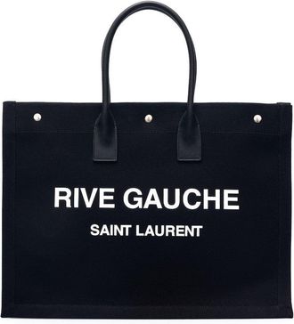 Saint Laurent Black tote bag with brand print Woman One Size