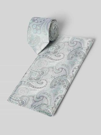 Prince Bowtie Krawatte und Einstecktuch im Set aus reiner Seide in Gruen, Gr&ouml;&szlig;e 1