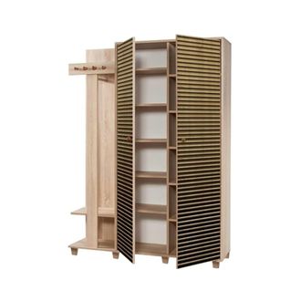 Dmora Muebles de entrada efecto madera roble 135x36 cm