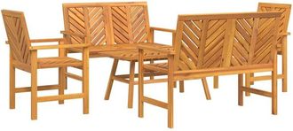 vidaXL Conjunto De Sof&aacute;s De Jard&iacute;n 3 Pcs Marr&oacute;n Vidaxl