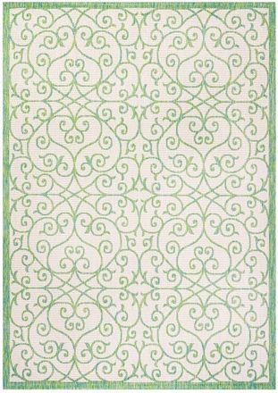 Jonathan Y Designs Madrid Vintage Filigree Textured Weave Indoor/Outdoor Area Rug in Cream/green at Nordstrom, Size 3Ft 0In X 5Ft 0In