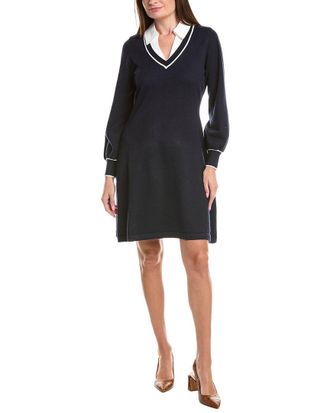 Adrianna Papell V-Neck Long Sleeve Sweaterdress