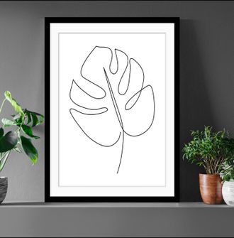 Queence Bild »Denver« Blätter Kunst Pflanzenbilder Schwarz-Weiss