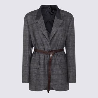 Brunello Cucinelli Jackets Blue/Grigio-Donna