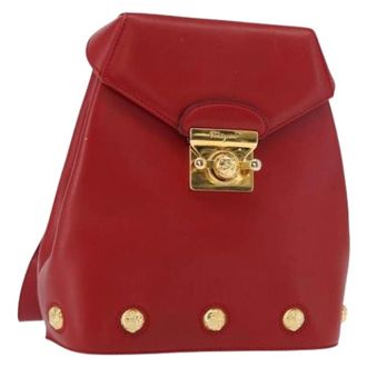 Ferragamo Pre-owned Backpacks, female, Red, Size: ONE SIZE Pre-owned Leather Backpack