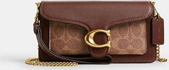 Coach Womens Tabby Chain Crossbody Bag 19 in Beige | Cca-Coated Canvas