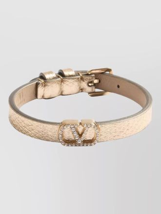 Valentino Garavani vlogo signature leather bracelet swarovski crystals