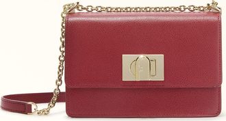 Furla 1927 Crossbody Ciliegia D Red Textured Leather Woman