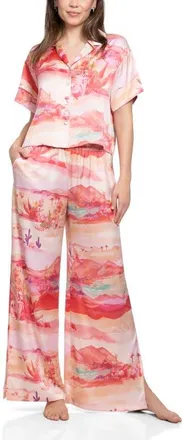 Midnight Bakery Print Satin Pajamas in Pink at Nordstrom, Size Medium