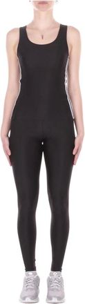 GCDS Gcds, Jumpsuits & Playsuits, Dames, Zwart, M, Canotta Logo laterale