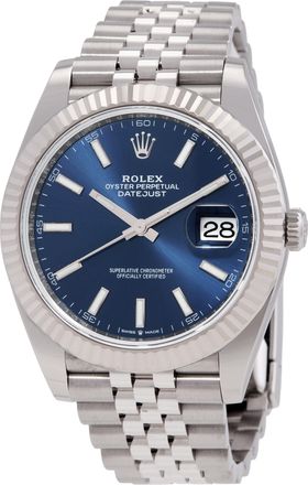 Rolex Pre-owned Rolex Oyster Perpetual Datejust 41 Blue Dial Automatic Mens Watch 126334BLSO