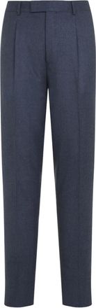 Ermenegildo Zegna Pantaloni in lana con pieghe - Blu
