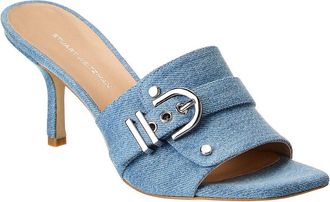 Stuart Weitzman Maverick Slide 75 Denim Sandal
