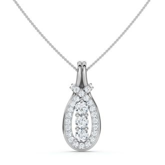 Pompeii3 1/2ct Love Knot Diamond Three Stone White Gold Pendant