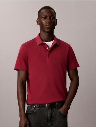 Calvin Klein Mens Supima Cotton Classic Polo Shirt - Red - XL