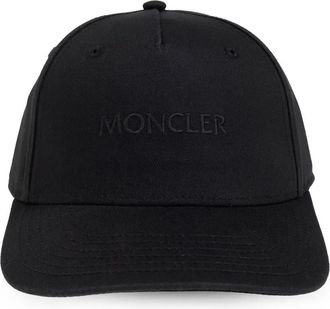Moncler Cappello in gabardine con ricamo - Nero