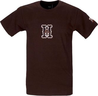 HUF Chocolade Tee met Thrasher Logo - Heren - T-shirts - Bruin - L - Katoen - Tops