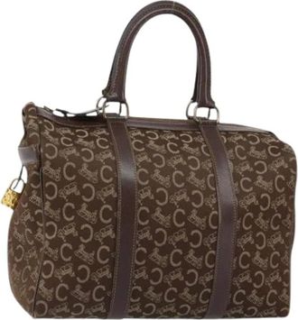 Celine Pre-owned Handbags, female, Brown, Size: ONE SIZE Pre-owned Vintage Canvas Handbag