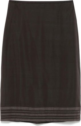 Carine Gilson Gonna sottoveste in seta - Marrone