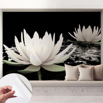 Tulup Carta Da Parati Autoadesiva - Fotomurale - Decorazione Parete - Murale - Adesivo Da Muro - Fiori DAcqua 208x146 Cm