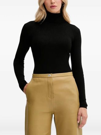 MC2 Saint Barth roll-neck ribbed top - Zwart