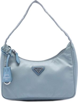 Prada Pre-owned Mini Bags, female, Blue, Size: ONE SIZE Pre-owned Nylon Mini Bag