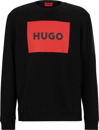 HUGO BOSS logo-print cotton sweatshirt - men - Cotton - L - Black