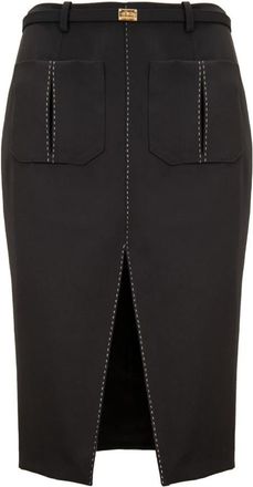 Elisabetta Franchi Kokerrok - Dames - Kokerrokken - Zwart - L - Wol - Rokken