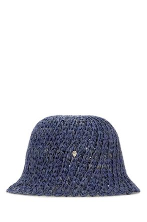 Helen Kaminski Womens Air Force Blue Raffia Rio Bucket Hat Lapis Exterior: Cappelli E Fasce Per Capelli