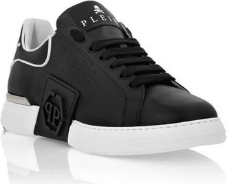 Philipp Plein Nappa Leather Sneakers Low Top Hexagon Unisex in Black at Nordstrom, Size 36