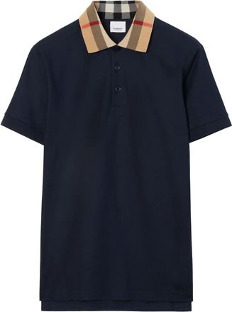 Burberry Polo In Cotone Slim Fit Con Colletto Check-Uomo