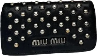 Miu Miu Pre-owned Accessories, female, Black, Size: ONE SIZE Pre-owned Leather Wallet