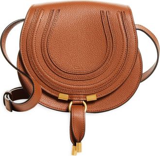 Chlo&eacute; Small Marcie Leather Crossbody Bag in Tan at Nordstrom