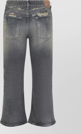 Balenciaga laced flared capri trousers belt loops