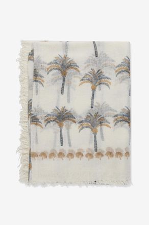 Hemisphere Rechteckige Stola aus bedruckter Wolle Palme