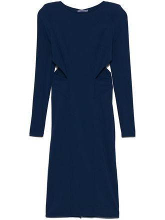 Patrizia Pepe Uitgesneden midi-jurk - Zwart