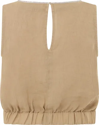 120% Lino Womens Linen Crop Top Savana Blouses Shirt