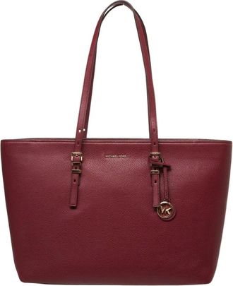 Michael Kors Tassen, Dames, Bruin, ONE Size, Leer, Rode Shopper Tas Elegante Stijl