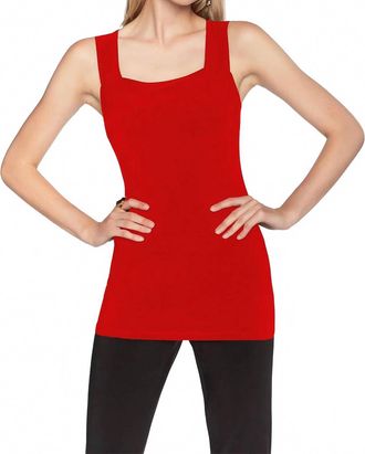 Frank Lyman Design Square Neck Knit Tank In Tomato