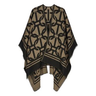 Twinset Ponchos, female, Black, ONE SIZE, Black Jacket Set