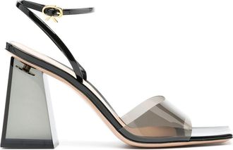 Gianvito Rossi Cosmic 85mm transparent sandals - women - Calf Leather/Calf Leather/Calf Leather/Plexiglass/Rubber - 40.5 - Black