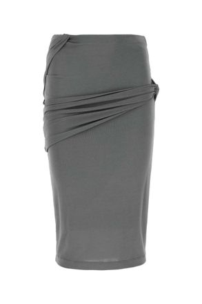 Givenchy Grey Gathered-Detail Fitted Skirt