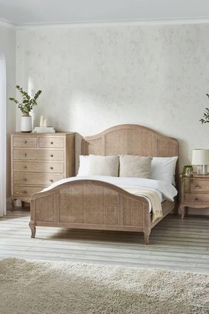 Julian Bowen Fleur Rattan Headboard Bed in Natural | Size: Double