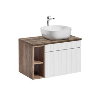 Petits Meubles Mueble lavabo individual 80cm tableros laminados blanco