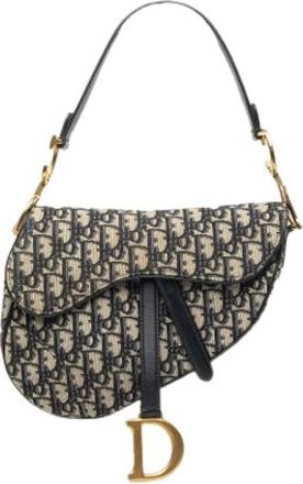 Dior Pre-owned The Saddle Shoulder Bag - Dames - Vintage Schoudertas - Blauw - ONE Size - Leer - Vintage