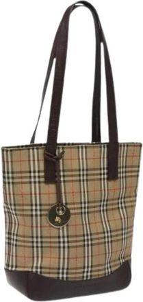 Burberry Pre-owned Tote Bags, female, Beige, Size: ONE SIZE Pre-owned Canvas Shoulder Bag