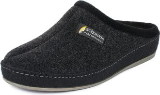 Schawos Mens Felt Slipper 6030 - Warm Wool-Lined House Shoe with Firm Sole (Black, uk_footwear_size_system, adult, men, numeric, medium, numeric_11_point_5)